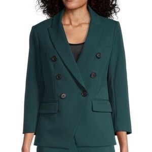 Veronica Beard Teal Double-Breasted Blazer